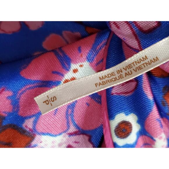 Free People Daisy Jane Mini Dress Botanical Combo Floral Tie Neck Size Small - Picture 12 of 16